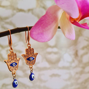 Hamsa Hand Evil Eye Earrings